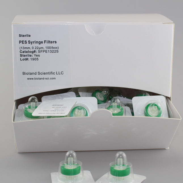 13mm PES Syringe Filters, Sterile, 0.22um Pore Size (100 Count)