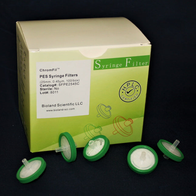 25mm PES Syringe Filters (Non-sterile, 0.45um pore size)