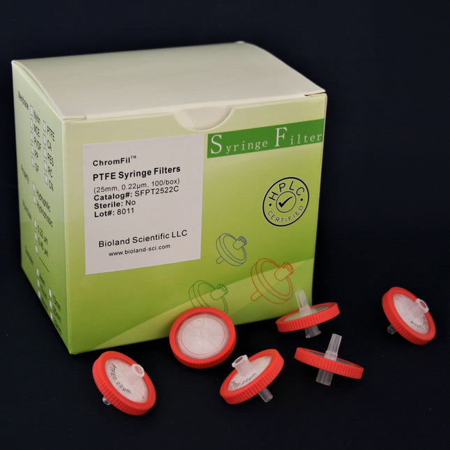 25mm PTFE Syringe Filters (Non-sterile, 0.22um pore size)