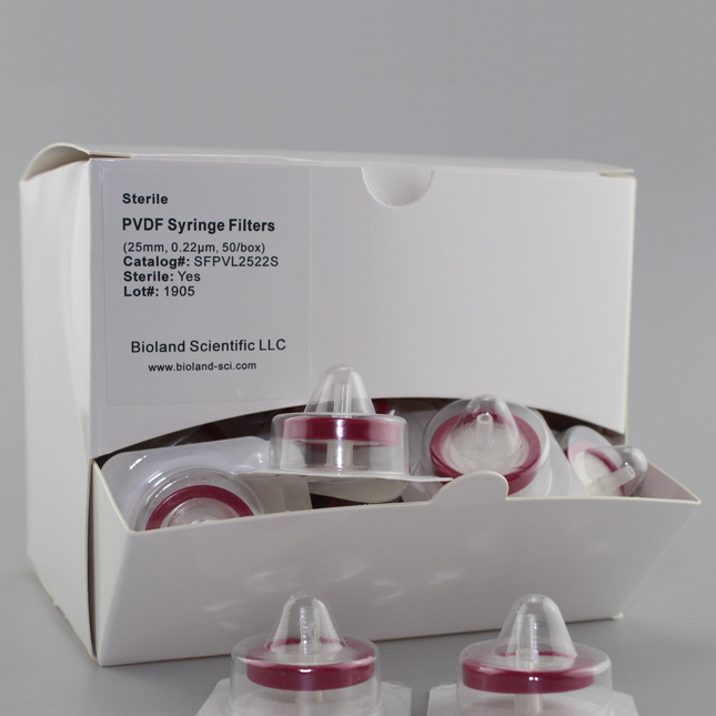 25mm PVDF Syringe Filters, Sterile, 0.22um Pore Size (50 Count)