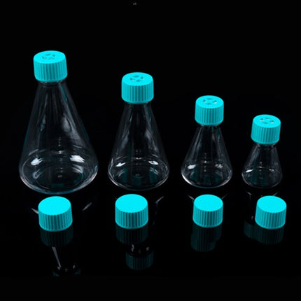 1000ml PETG Erlenmeyer Flask, Flat base, Vent cap, Sterile (6 Count)