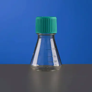125-1000 ml PC Erlenmeyer Flasks, Flat Bottom, Vent Filter Caps, Sterile