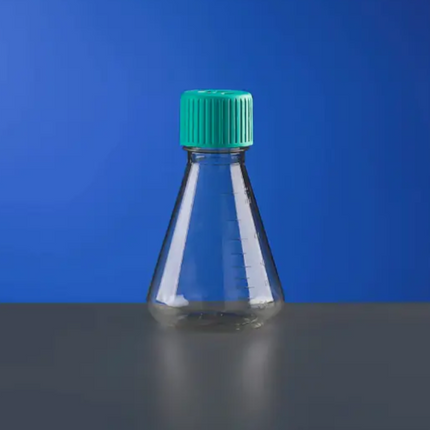 125-1000 ml PC Erlenmeyer Flasks, Flat Bottom, Vent Filter Caps, Sterile
