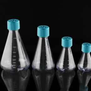125-1000 ml PC Erlenmeyer Flasks, Flat Bottom, Vent Filter Caps, Sterile