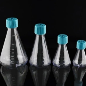 125-1000 mL PC Erlenmeyer Flasks, with Baffles, Vent Filter Caps, Sterile