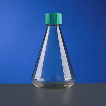 125-1000 ml PC Erlenmeyer Flasks, Flat Bottom, Vent Filter Caps, Sterile