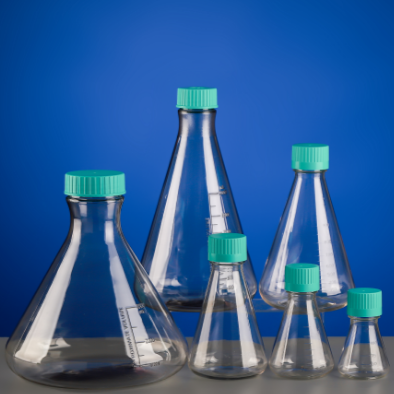 2L Polycarbonate Erlenmeyer Flask, Flat, Vent, Sterile (6 Count)