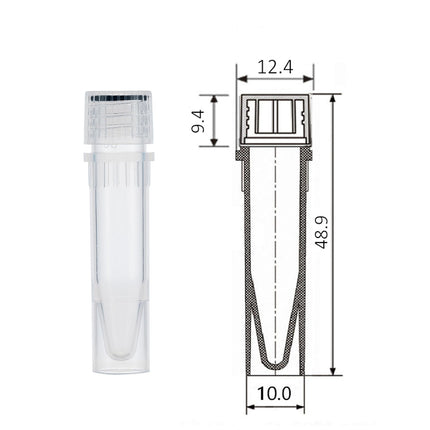 1.5 ml Screw Cap Centrifuge Tubes, Self-Standing, Clear (Sterile, 500 Count)