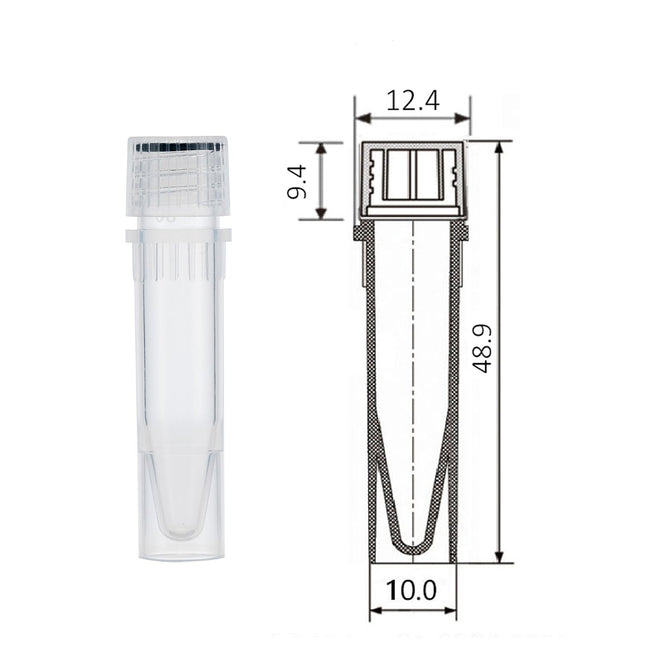 1.5 ml Screw Cap Centrifuge Tubes, Self-Standing, Clear (Sterile, 500 Count)