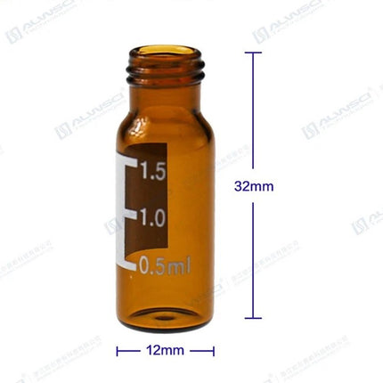 9-425, 2ml Amber Autosampler Vial, Screw top, Write-on spot, 100/pk