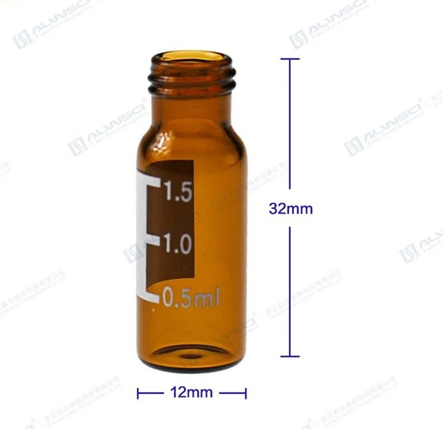 9-425, 2ml Amber Autosampler Vial, Screw top, Write-on spot, 100/pk