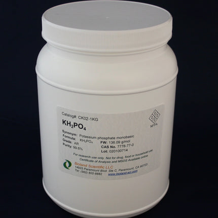 Potassium Phosphate Monobasic (KH2PO4, AR Grade, 1 kg)