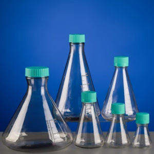 1000ml PETG Erlenmeyer Flask, Flat base, Vent cap, Sterile (6 Count)