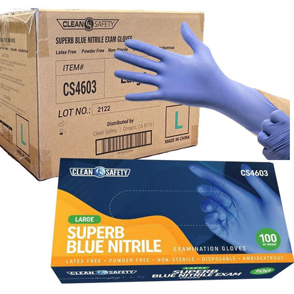 Nitrile Exam Gloves, Powder-Free, 3.5 Mil (10 Boxes of 100 Count, 1000 Total)