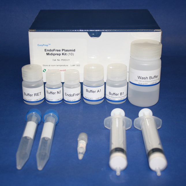 Endofree EasyFilter Plasmid Midiprep Kit (10 Preps)