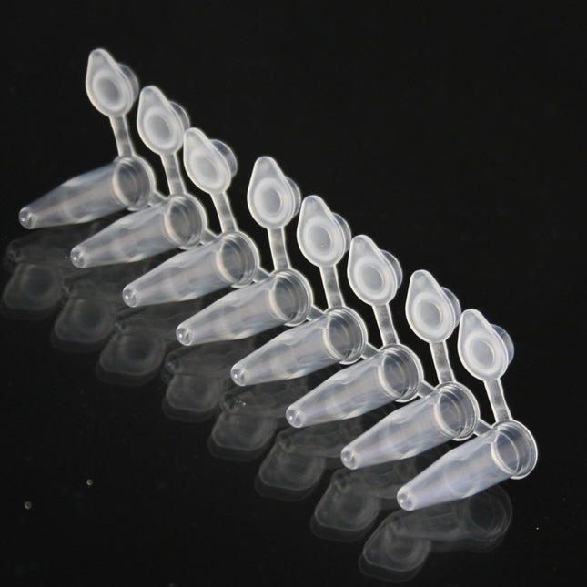 0.2ml PCR 8-Tube Strips, Attached Flat Caps (120 Strips)