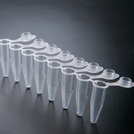 0.2ml PCR 8-Tube Strips, Attached Dome Caps (120 Strips)