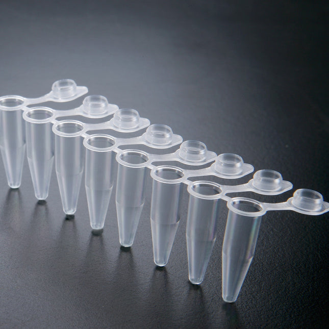 0.2ml PCR 8-Tube Strips, Attached Dome Caps (120 Strips)