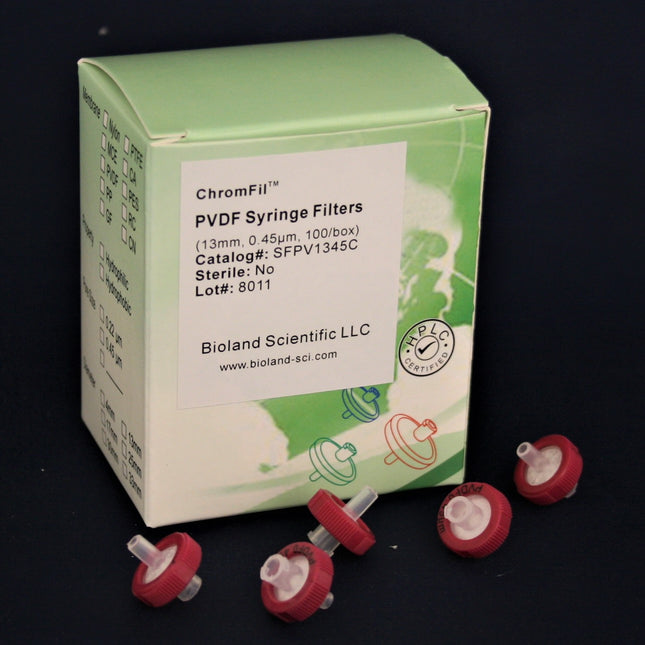 13mm PVDF Syringe Filters (Non-sterile, 0.45um pore size)