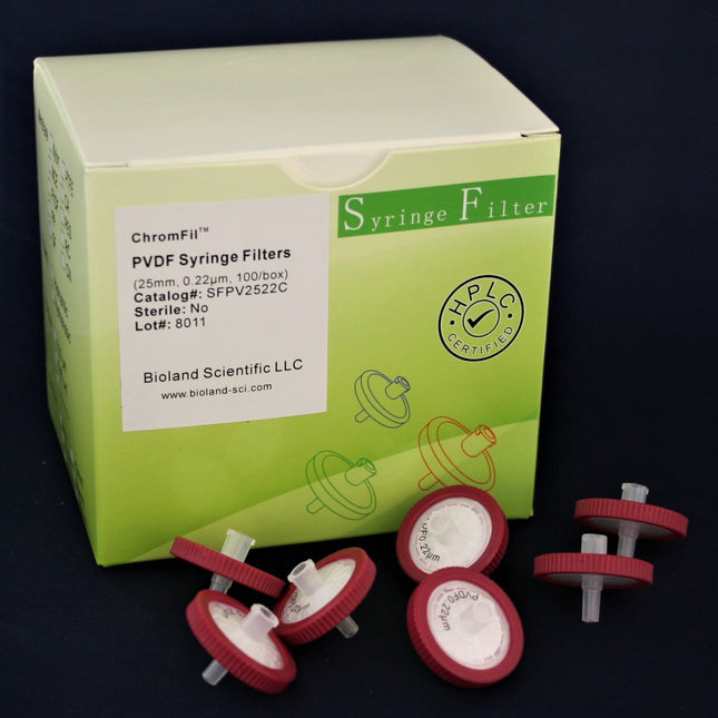 25mm PVDF Syringe Filters (Non-sterile, 0.22um pore size)