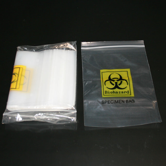 Biohazard Specimen Bags, 6"x9" (10 Bags of 100 Count, 1000 Total)