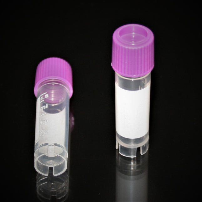 2ml Cryovials, Sterile, External Thread, Purple Caps (2,000 Count)