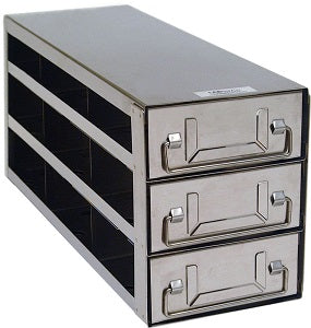 Stainless Steel Freezer Rack for 2" boxes (3-drawer, 9 boxes)