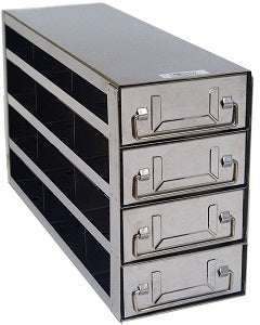 Stainless Steel Freezer Rack for 2" boxes (4-drawer, 12 boxes)