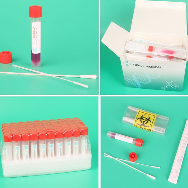Renji VTMs 2ml/10ml, Nasopharyngeal Swabs & Bags (50 Sets)