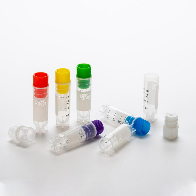 CryoKing 2ml Internal Thread Cryovial, Sterile, White Cap (100 Count)