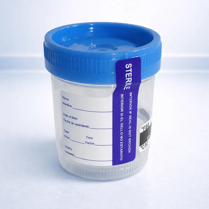 90ml Urine Cup with Temp Strip & Label, Sterile (400/cs)