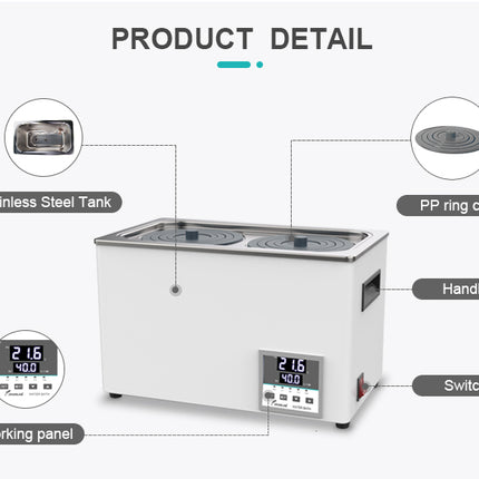 6-Liter Digital Water Bath with Adjustable Ring Cap