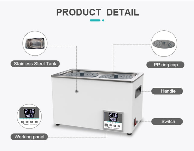 6-Liter Digital Water Bath with Adjustable Ring Cap